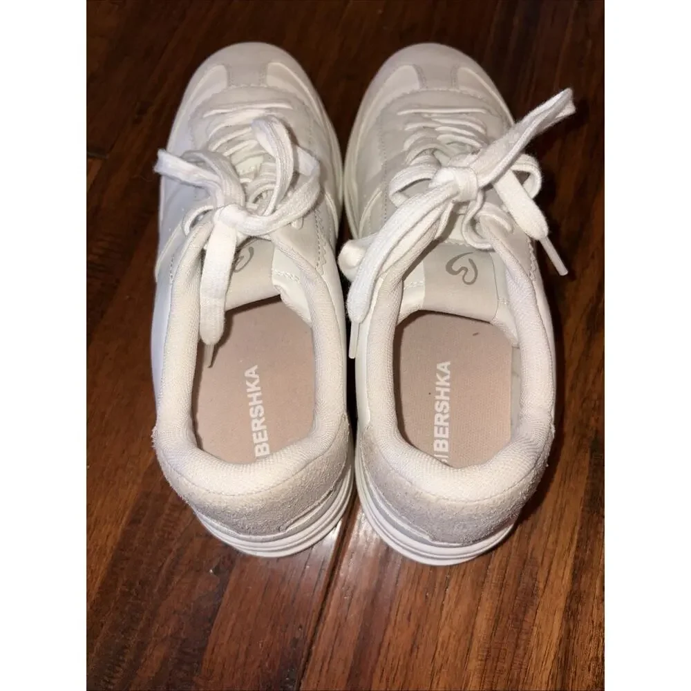 Bershka Shoes Leather ThickSole White EU 39 Rare Bought In Spain Gently Used